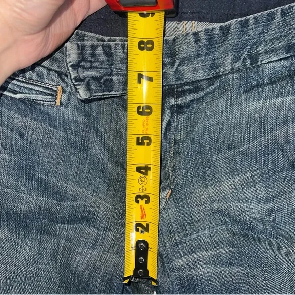 Vintage Seven 7 For All Mankind Jeans Sz 31 Blue Bootcut Flare Faded Made In USA - Picture 9 of 11